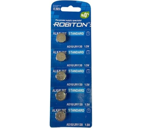 Элемент питания ROBITON STANDARD R-AG3-0- 0 проц. Hg AG3 LR41 392 192 16950