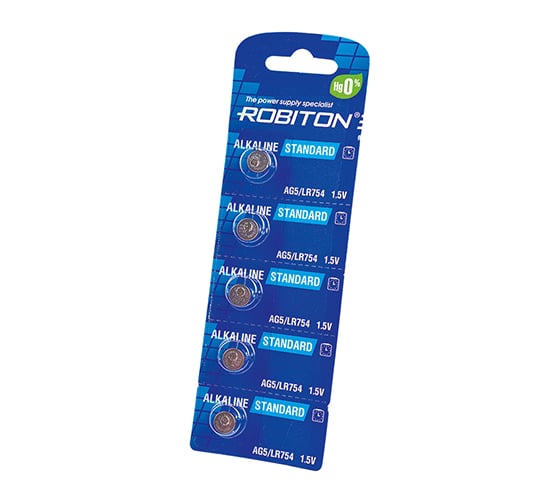 Элемент питания ROBITON STANDARD R-AG5-0- AG5 0 проц. Hg 16952