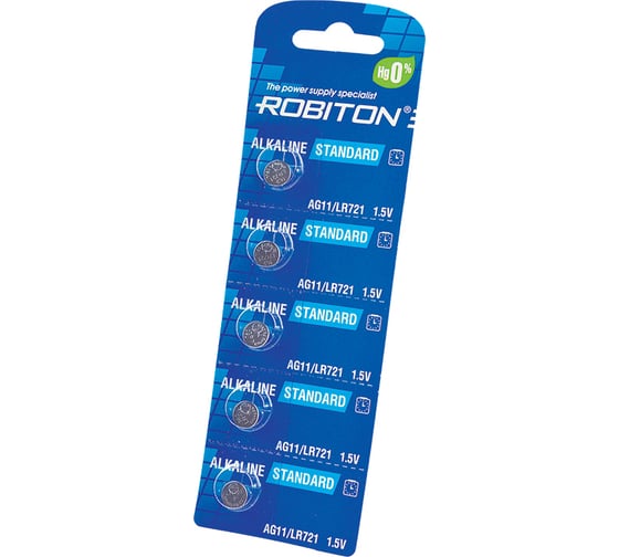 Элемент питания ROBITON STANDARD R-AG11-0- AG11 0 проц. Hg 16946