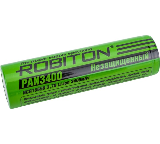 Аккумулятор ROBITON PAN3400 NCR18650B без защиты 12386