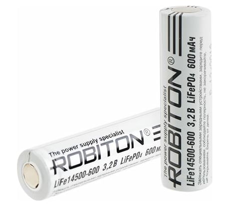 Аккумулятор ROBITON LiFe14500-600 600мАч без защиты 17110