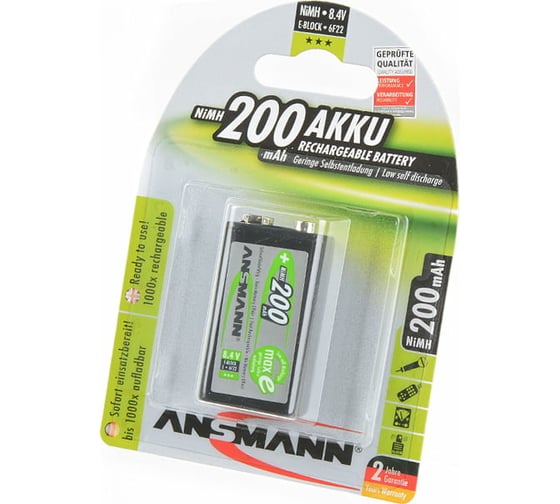 Аккумулятор ANSMANN 5035342 maxE 200мАч E-Block 15727