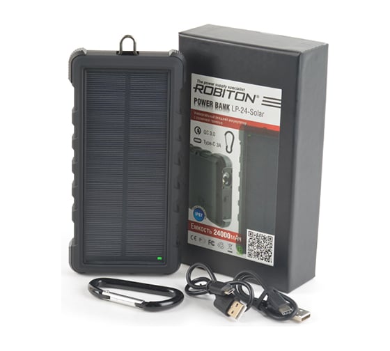 Универсальный внешний аккумулятор Robiton POWER BANK LP-24-Solar Type-C 24000мАч 15205