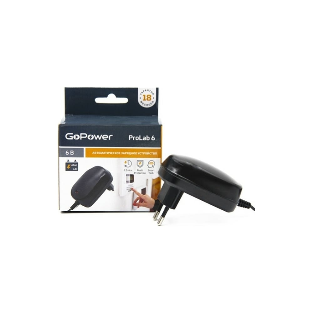 Зарядное устройство для свинцово-кислотных аккумуляторов GoPower 6V ...