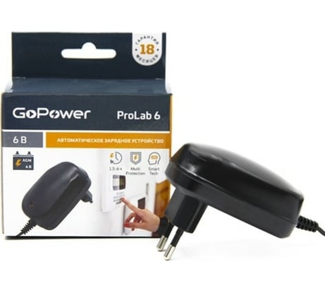 Зарядное устройство для свинцово-кислотных аккумуляторов GoPower 6V ProLab 6 1.0A (1/100) 00-00015354