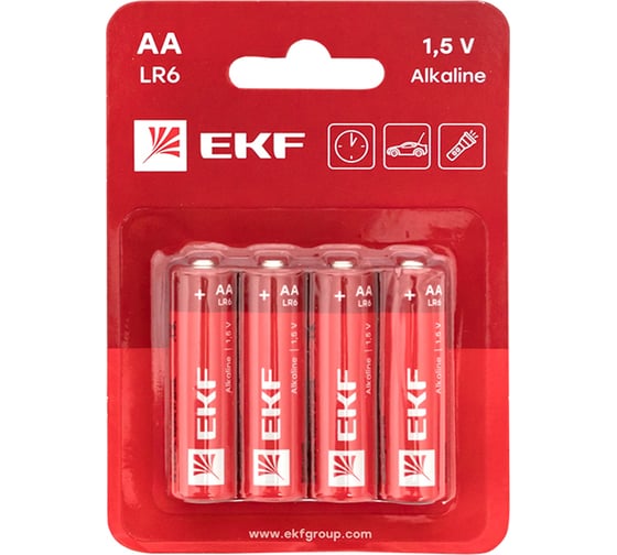 Алкалиновая батарейка EKF типа АА(LR6) блистер 4шт. LR6-BL4