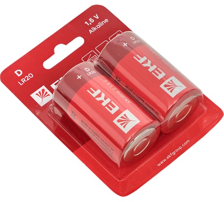 Алкалиновая батарейка EKF типа D(LR20) блистер 2шт. LR20-BL2