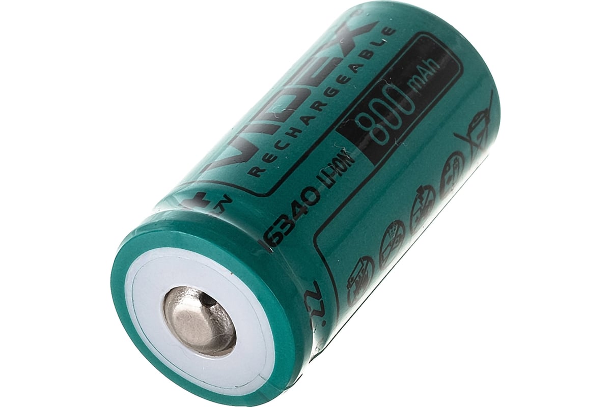 Аккумулятор Videx 16340 800mAh без защиты VID-16340-0.8-NP - выгодная ...