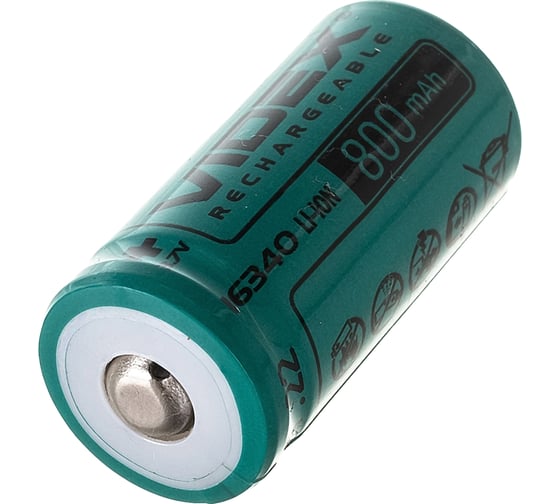 Аккумулятор Videx 16340 800mAh без защиты VID-16340-0.8-NP