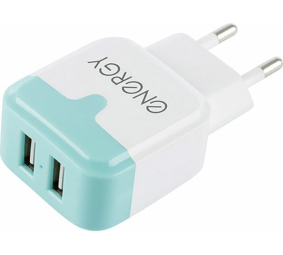 Сетевое зарядное устройство ENERGY ET-33, 2 USB разъёма, 2,1А, цвет - белый 104291