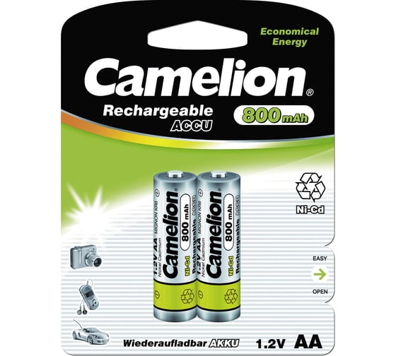 Аккумулятор  AA- 800mAh Ni-Cd BL-2, 1.2В Camelion, 2202