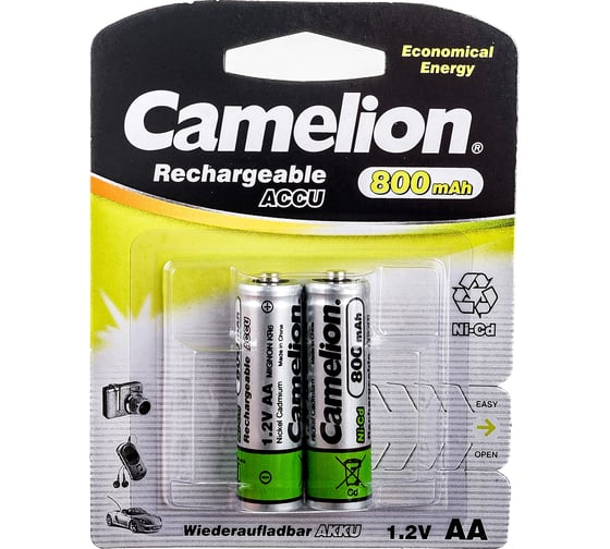 Аккумулятор  AA- 800mAh Ni-Cd BL-2, 1.2В Camelion, 2202