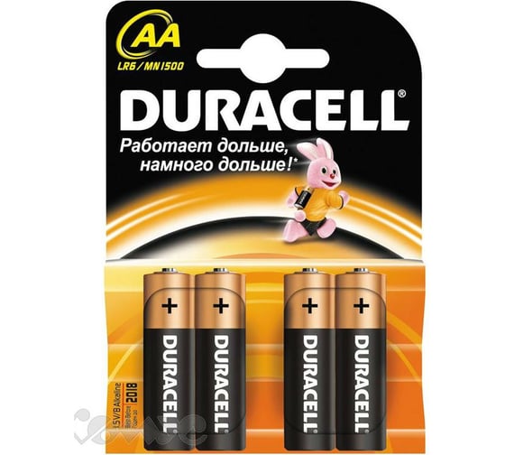 Батарейка, 1.5В, MN1500 BL-4 Duracell, LR6, 6002 1