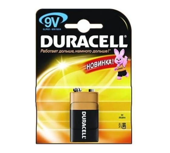 Батарейка Крона MN1604 9В 1шт Duracell 6LR61