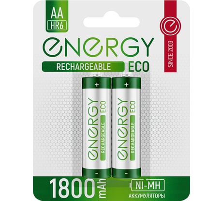 Аккумулятор ENERGY Eco NIMH-1800-HR6/2B (АА) 104988