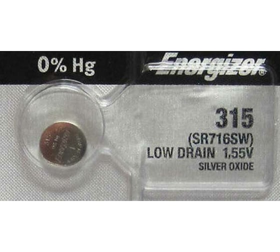 Батарейка Energizer Silver Oxide 315 1 шт/бл 7638900055504