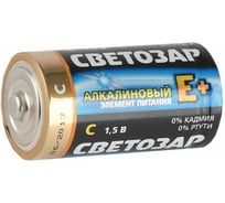 Батарейка СВЕТОЗАР ALKALINE, SV-59016-2C, C, 1,5В