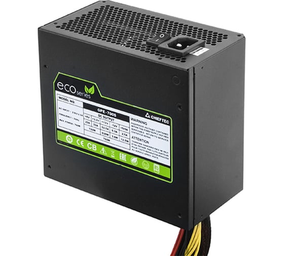 Блок питания Chieftec PSU ECO 500W ATX 2.3 PSU with 12 cm Fan, active PFC, Efficiency 85 GPE-500S