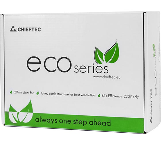Блок питания Chieftec PSU ECO 500W ATX 2.3 PSU with 12 cm Fan, active PFC, Efficiency 85 GPE-500S