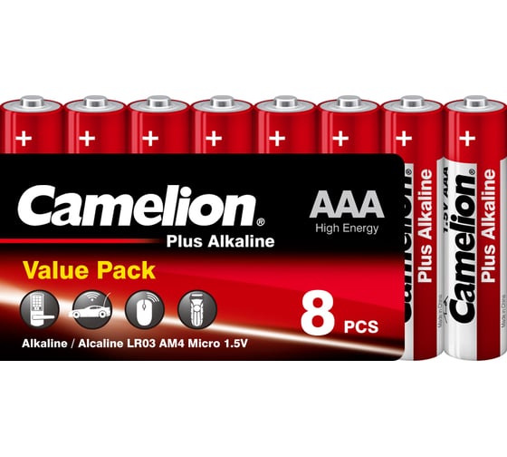 Батарейка 1.5В Camelion, LR03 Plus Alkaline SP8, 9281