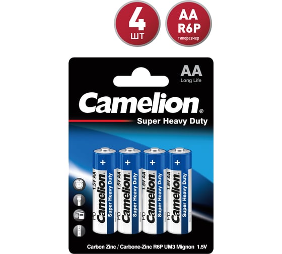 Батарейка 1.5В Camelion, R6 Blue BL-4, 3215