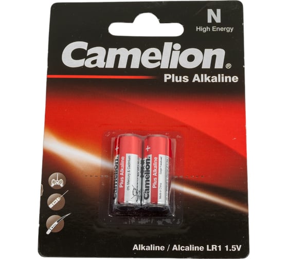 Батарейка 1.5В Camelion, LR1 Alkaline BL-2, 2605