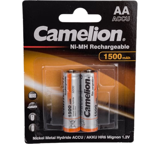 Аккумулятор 1.2В Camelion AA-1500mAh Ni-Mh BL-2, 3510