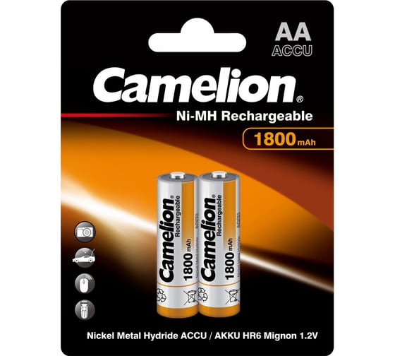 Аккумулятор Camelion 1.2В AA-1800mAh Ni-Mh BL-2, 3001