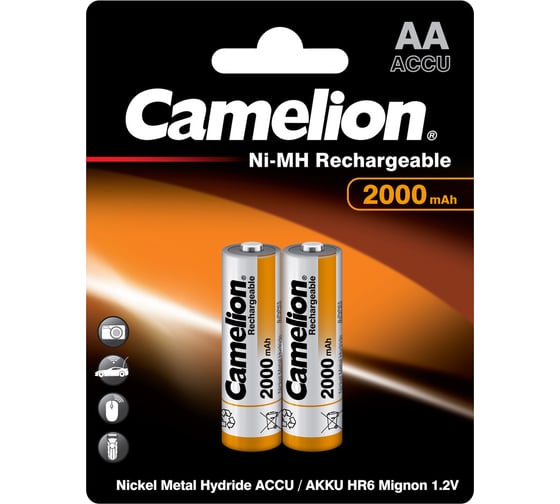 Аккумулятор 1.2В Camelion AA-2000mAh Ni-Mh BL-2, 3504