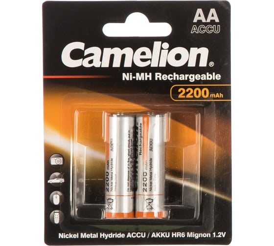 Аккумулятор Camelion 1.2В AA-2200mAh Ni-Mh BL-2, 3675 1