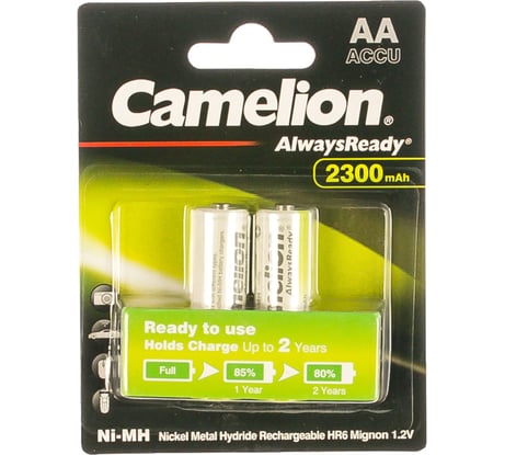 Аккумулятор 1.2В Camelion AA-2300mAh Ni-Mh Always Ready BL-2, 9164