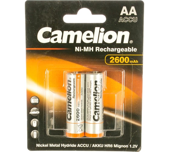 Аккумулятор Camelion 1.2В AA-2600mAh Ni-Mh BL-2, 6183