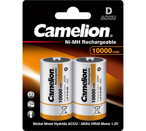 Аккумулятор Camelion 1.2В D-10000mAh Ni-Mh BL-2, 6185