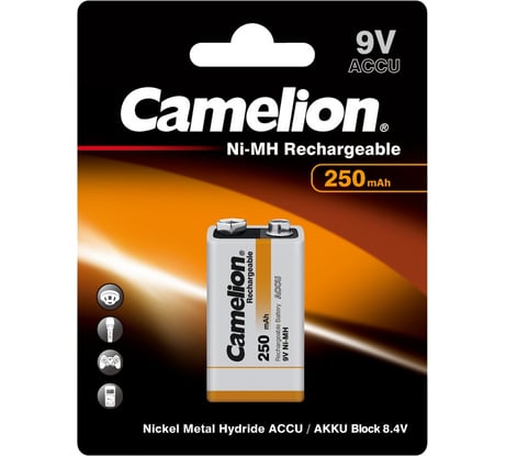 Аккумулятор Camelion 9V-250mAh Ni-Mh BL-1, 9В 5014