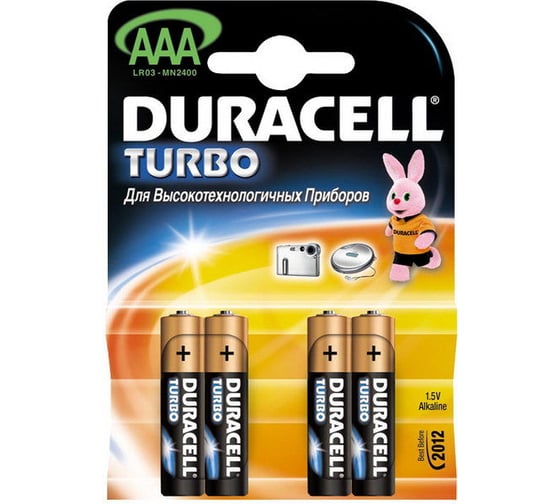 Батарейка Duracell LR03 MN2400 Turbo BL-4, 6095