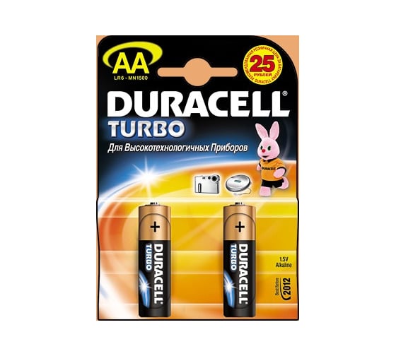 Батарейка Duracell LR6 MN1500 Turbo BL-2, 6009