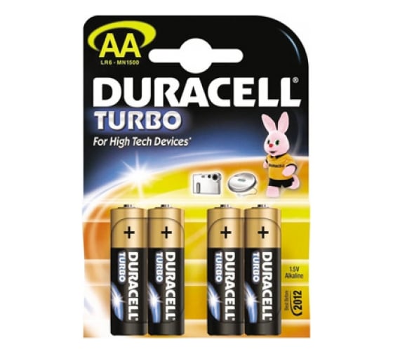Батарейка Duracell LR6 MN1500 Turbo BL-4,  6096