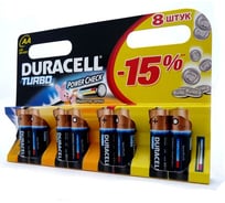 Батарейка Duracell LR6 MN1500 Turbo BL-8, 10415