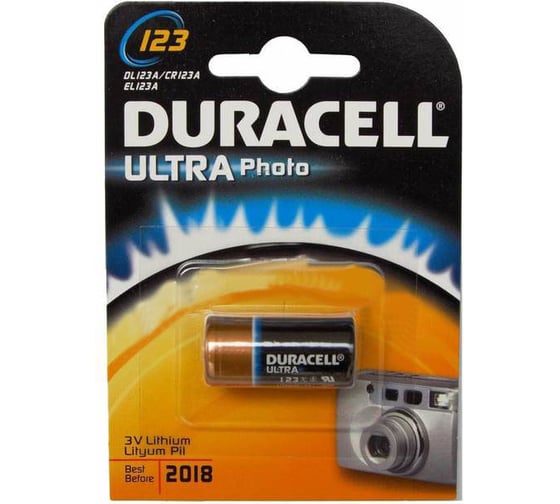 Батарейка для фотоаппаратов Duracell DL123A Ultra BL-1, 1183 1