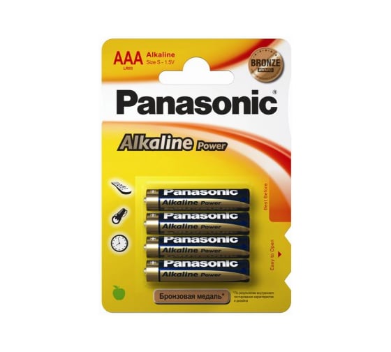 Батарейка 1.5В Panasonic Alkaline Power LR 03 4BP, 8762