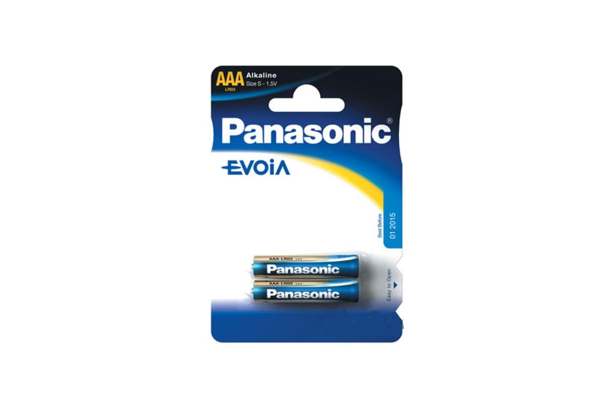 Батарейка 1.5В Panasonic Evoia LR 03 2BP, 10377 - выгодная цена, отзывы,  характеристики, фото - купить в Москве и РФ