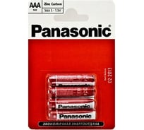 Батарейка Panasonic R 03 Zinc Carbon BL-4, 7258