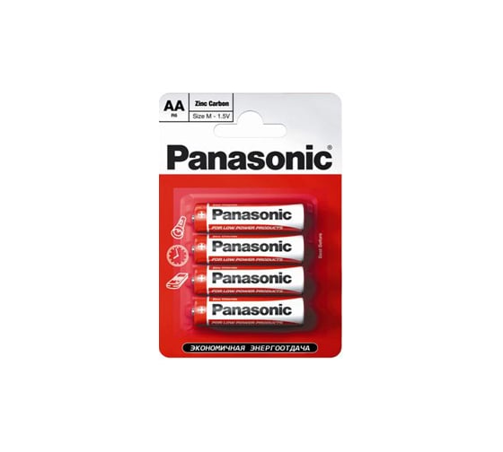 Батарейка Panasonic R 6 Zinc Carbon BL-4, 2551 1