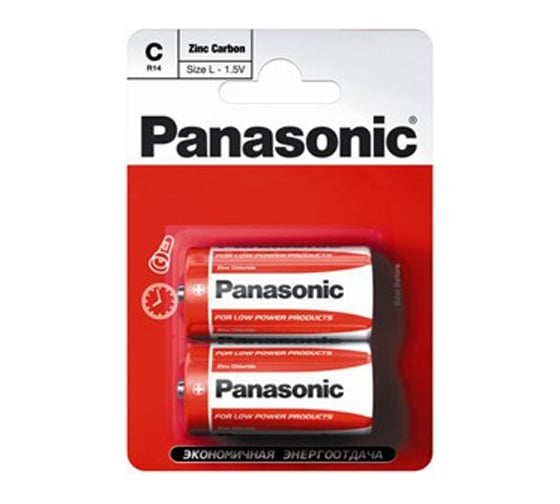 Батарейка Panasonic R14 Zinc Carbon BL-2, 2336 1