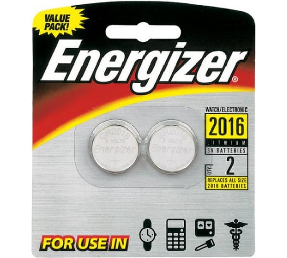 Батарейка 3.0В ENERGIZER CR 2016 LITHIUM FSB2 BL2, 10238 1