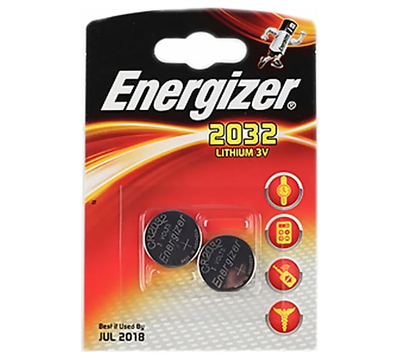 Батарейка 3.0В ENERGIZER CR 2032 LITHIUM FSB2 BL2, 10240 1