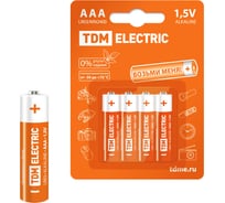 Элемент питания TDM LR03 AAA Alkaline 1,5V BP-4 SQ1702-0006 23288337