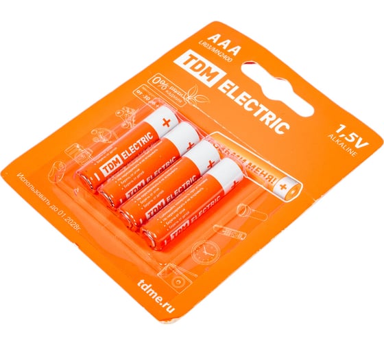 Элемент питания TDM LR03 AAA Alkaline 1,5V BP-4 SQ1702-0006