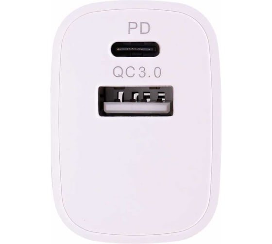 Быстрое зарядное устройство SONNEN сетевое 220В, USB QC 3.0 + Type-C PD 20 Вт, 3 А, белое, 455505