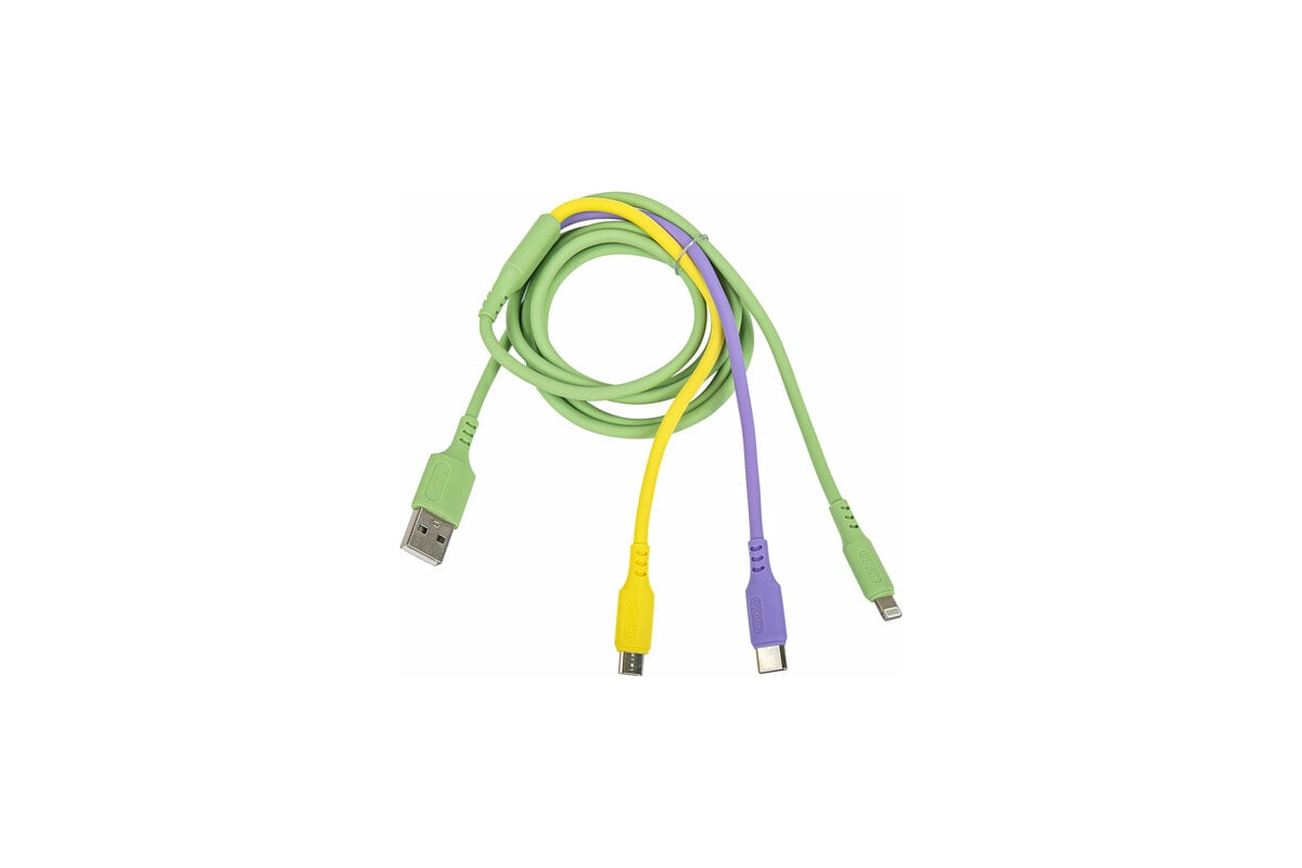 Кабель для зарядки SONNEN 3в1 USB 2.0-Micro USB/Type-C/Lightning, 1м, медь  513562 - выгодная цена, отзывы, характеристики, фото - купить в Москве и РФ